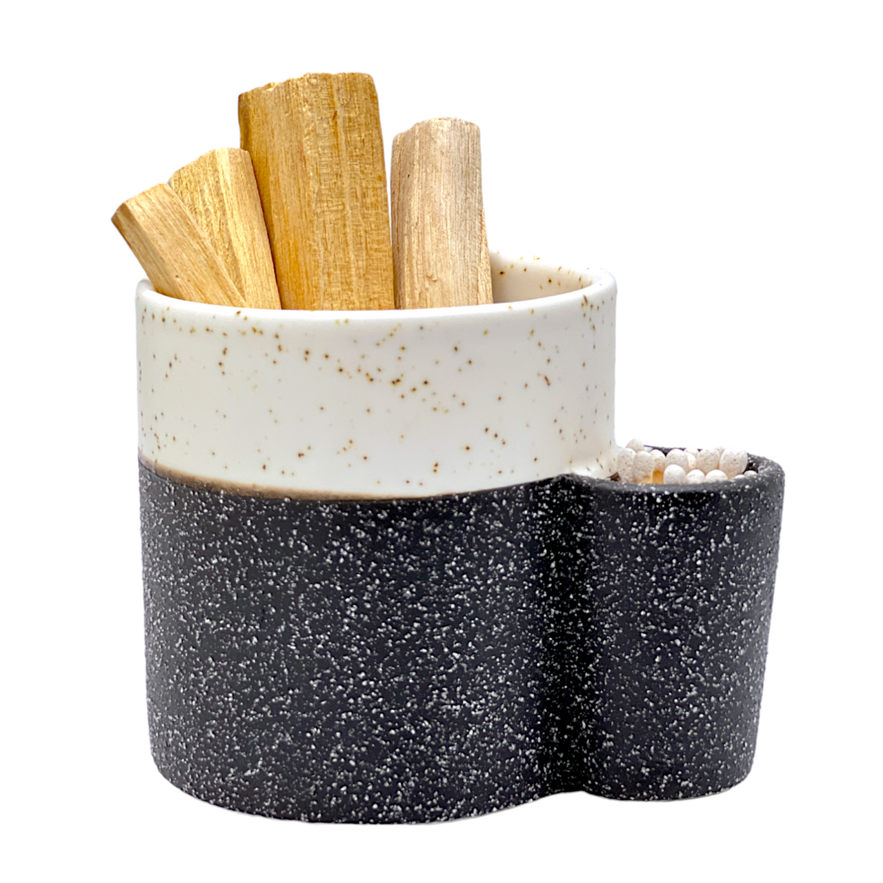 Ceramic Smudge Holder • Sand Black