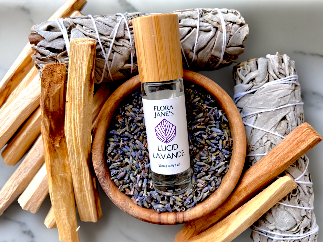 Lucid Lavande Essential Oil Roll On - Lavender, Palo Santo & White Sage